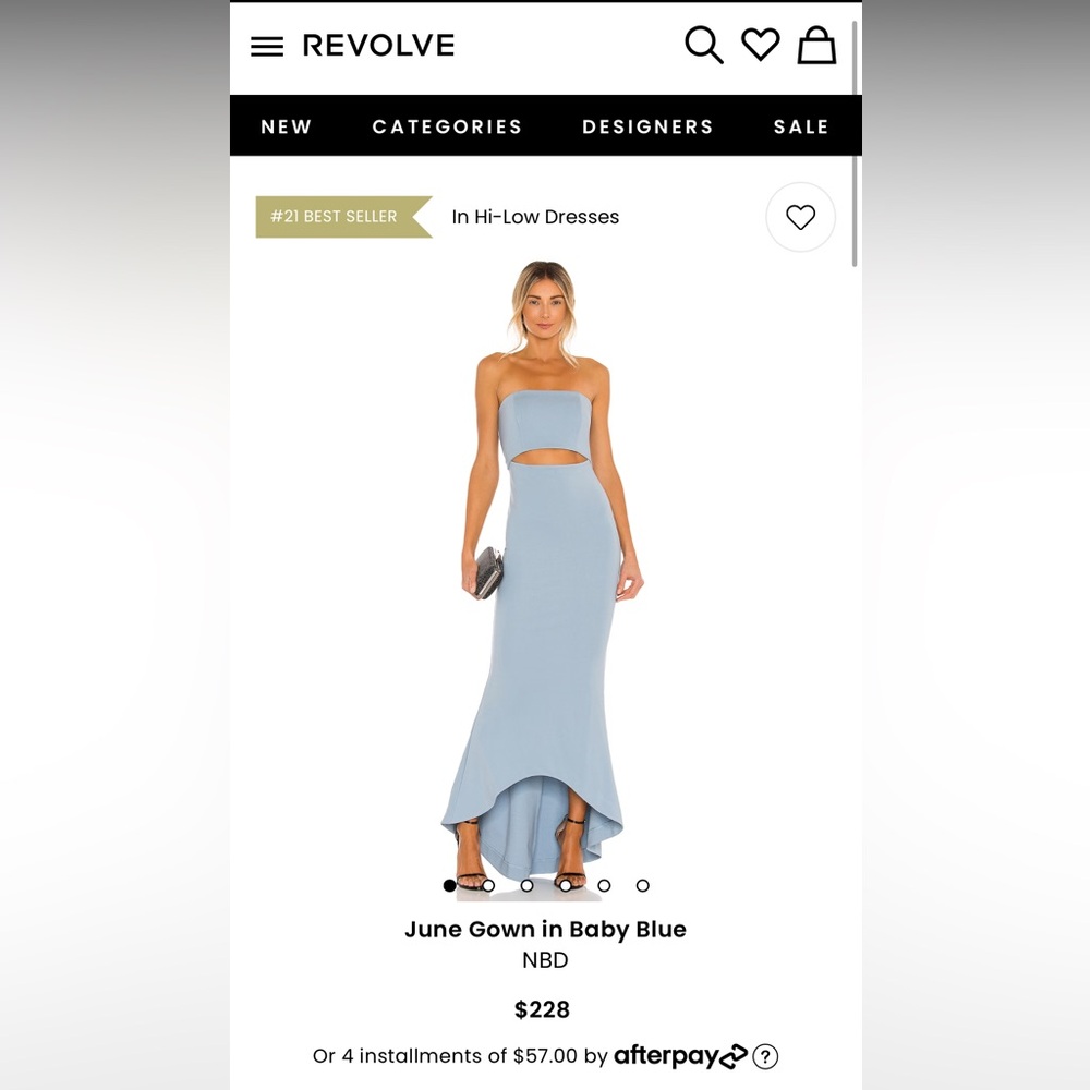 Elegant Blue Strapless Dress